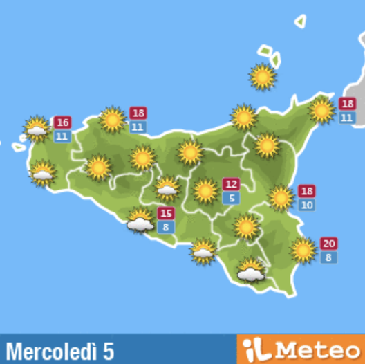 Meteo, Palermo: cielo sereno e poco nuvoloso, le previsioni di mercoledì 5 gennaio meteo