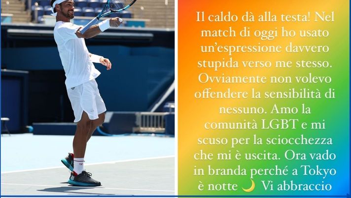 Olimpiadi, Fognini sbaglia a rete e gli scappa &#8216;fro***&#8217; poi chiede scusa sui social 