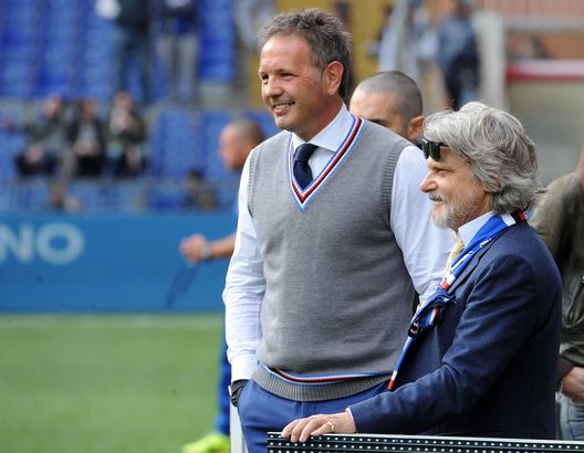 GENOA, GE - APRIL 18: Head Coach Sinisa Mihajlovic and president Massimo Ferrero of Sampdoria are seen ahead of the Serie A match between UC Sampdoria and AC Cesena at Stadio Luigi Ferraris on April 18, 2015 in Genoa, Italy. (Photo by Getty Images/Getty Images) GENOA, GE - APRIL 18: Head Coach Sinisa Mihajlovic and president Massimo Ferrero of Sampdoria are seen ahead of the Serie A match between UC Sampdoria and AC Cesena at Stadio Luigi Ferraris on April 18, 2015 in Genoa, Italy. (Photo by Getty Images/Getty Images)