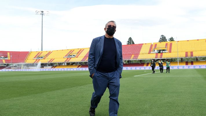 BENEVENTO, ITALY - MAY 16: Oreste Vigorito, president of Benevento Calcio during the Serie A match between Benevento Calcio and FC Crotone at Stadio Ciro Vigorito on May 16, 2021 in Benevento, Italy. (Photo by Francesco Pecoraro/Getty Images) BENEVENTO, ITALY - MAY 16: Oreste Vigorito, president of Benevento Calcio during the Serie A match between Benevento Calcio and FC Crotone at Stadio Ciro Vigorito on May 16, 2021 in Benevento, Italy. (Photo by Francesco Pecoraro/Getty Images)