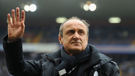 GENOA, ITALY - JANUARY 27: UC Sampdoria head coach Delio Rossi salutes prior to the Serie A match between UC Sampdoria and Pescara at Stadio Luigi Ferraris on January 27, 2013 in Genoa, Italy. (Photo by Valerio Pennicino/Getty Images)