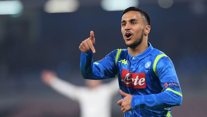 NAPLES, ITALY - FEBRUARY 21: Adam Ounas of SSC Napoli celebrates after scoring the 2-0 goal during the UEFA Europa League Round of 32 Second Leg match between SSC Napoli v FC Zurich at Stadio San Paolo on February 21, 2019 in Naples, Italy. (Photo by Francesco Pecoraro/Getty Images) Di Marzio: “Il Napoli apre alla cessione di Ounas, il punto sulla trattativa con il Marsiglia - immagine 1