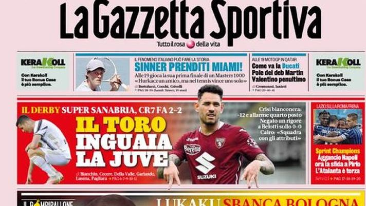 La Gazzetta dello Sport, la prima pagina di oggi, domenica 4 aprile 2021 La Gazzetta dello Sport, la prima pagina di oggi, domenica 4 aprile 2021