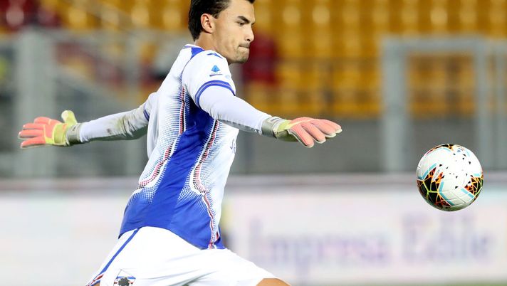LECCE, ITALY - JULY 01: Emil Audero of Sampdoria during the Serie A match between US Lecce and  UC Sampdoria at Stadio Via del Mare on July 01, 2020 in Lecce, Italy. (Photo by Maurizio Lagana/Getty Images) 