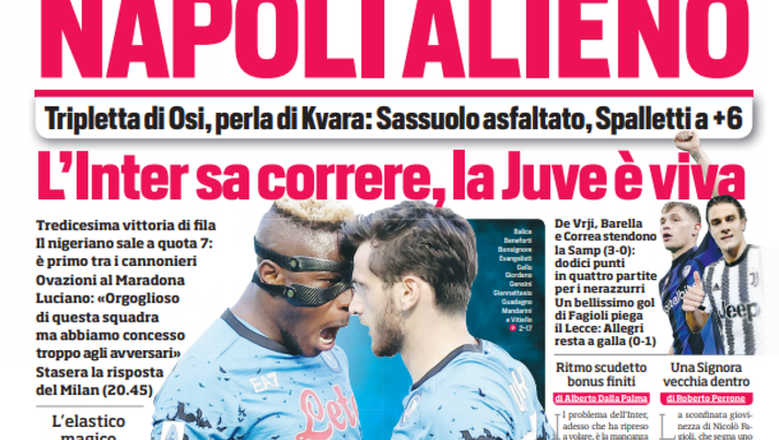 EDICOLA CDS – L’Inter sa correre: De Vrij, Barella e Correa stendono la Samp EDICOLA CDS – L’Inter sa correre: De Vrij, Barella e Correa stendono la Samp - immagine 1