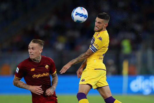 during the Serie A match between AS Roma v ACF Fiorentina at Stadio Olimpico on August 22, 2021 in Rome, Italy. during the Serie A match between AS Roma v ACF Fiorentina at Stadio Olimpico on August 22, 2021 in Rome, Italy.