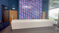 VIDEO Palermo, Etihad Campus: sala stampa con vista sul terreno di gioco del City