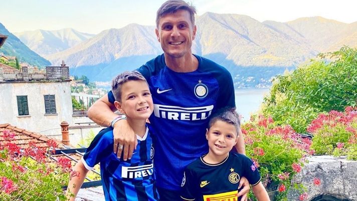 L'allenamento preferito di Zanetti...con i suoi figli... 