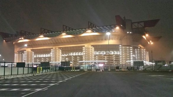 Lo stadio San Siro prima dell'inizio di Milan-Torino, ottavi di finale di Coppa Italia Lo stadio San Siro prima dell'inizio di Milan-Torino, ottavi di finale di Coppa Italia