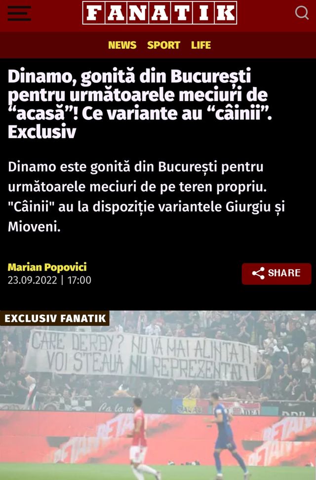 Stadio squalificato dopo il derby: Dinamo Bucarest senza fissa dimora…- immagine 2