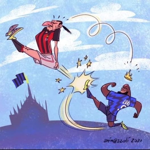 I calciatoons di Riccardo Mazzoli: il derby di Ibra e Lukaku- immagine 2