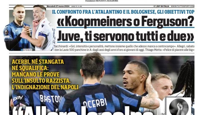 EDICOLA TS – Acerbi, né stangata né squalifica: mancano le prove. L’indignazione del Napoli - immagine 1