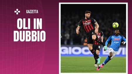 Olivier Giroud (attaccante AC Milan) è in dubbio per Napoli-Milan, partita di ritorno dei quarti di finale della Champions League 2022-2023 | News (Getty Images) Olivier Giroud AC Milan Napoli-Milan 0-4 Serie A 2022-2023