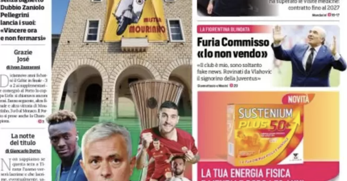 Prima Pagina, Corriere dello Sport: “Mou fa l’Italia. Due colpi per Inzaghi”