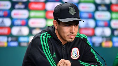 MOSCOW, RUSSIA - JUNE 14: Erick Gutierrez of Mexico, speaks during a press conference at team training base Novogorsk-Dynamo on June 14, 2018 in Moscow, Russia. (Photo by Hector Vivas/Getty Images)