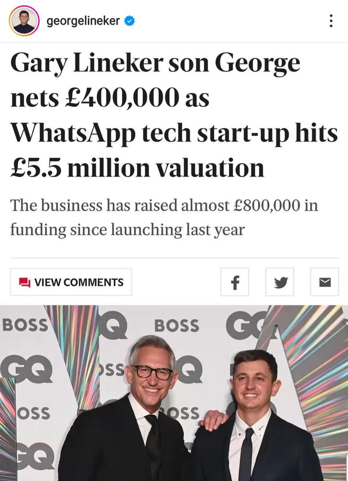 George Lineker sbanca: la scommessa del figlio d’arte sulla finale dei Mondiali…- immagine 2