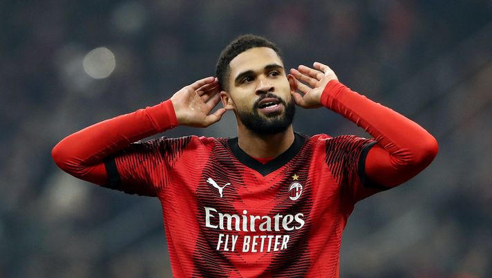 L'esultanza di Ruben Loftus-Cheek (centrocampista AC Milan) per uno dei suoi due gol in Milan-Rennes 3-0 (Europa League 2023-2024) | News (Getty Images) esultanza Ruben Loftus-Cheek AC Milan Milan-Rennes 3-0 Europa League 2023-2024