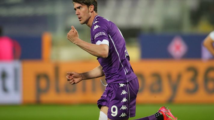 GERMOGLI PH: 11 APRILE 2021 FIRENZE STADIO ARTEMIO FRANCHI SERIE A FIORENTINA VS ATALANTA NELLA FOTO ESULTANZA VLAHOVIC 