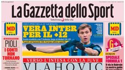 PRIMA PAGINA GAZZETTA DELLO SPORT OGGI: “Vlahovic, firmo qui”