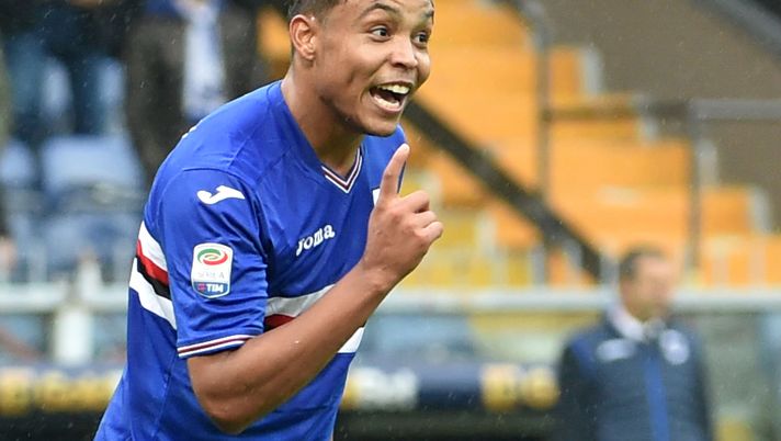 GENOA, GE - NOVEMBER 20:  Luis Muriel (Sampdoria) celebrates after goal 3-2 during the Serie A match between UC Sampdoria and US Sassuolo at Stadio Luigi Ferraris on November 20, 2016 in Genoa, Italy.  (Photo by Paolo Rattini/Getty Images) 