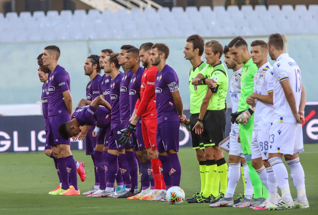  GERMOGLI PH: 12 LUGLIO 2020 FIRENZE STADIO ARTEMIO FRANCHI SERIE A FIORENTINA VS VERONA NELLA FOTO ENTRATA IN CAMPO  