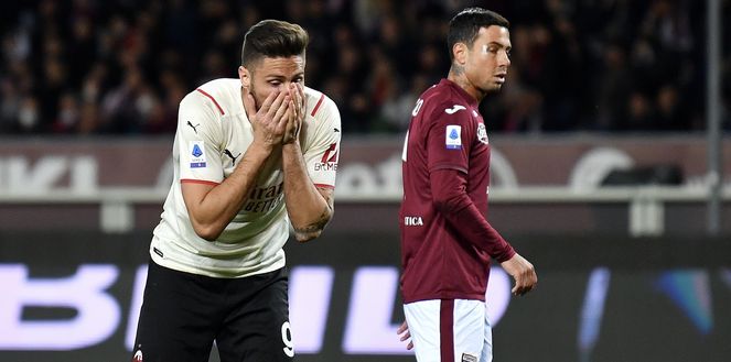 Olivier Giroud (attaccante AC Milan), qui durante Torino-Milan 0-0 (Serie A 2021-2022) | News (Getty Images) Olivier Giroud AC Milan Torino-Milan 0-0 Serie A 2021-2022