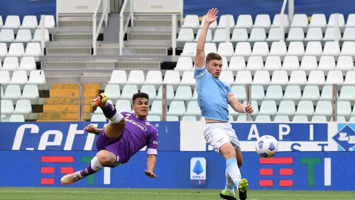 PARMA, ITALY - APRIL 28: Samuele Spallutto of ACF Fiorentina scores the opening goal during the Primavera TIM Cup Final match between ACF Fiorentina and SS Lazio at Ennio Tardini Stadium on April 28, 2021 in Parma, Italy. (Photo by Alessandro Sabattini/Getty Images) PARMA, ITALY - APRIL 28: Samuele Spallutto of ACF Fiorentina scores the opening goal during the Primavera TIM Cup Final match between ACF Fiorentina and SS Lazio at Ennio Tardini Stadium on April 28, 2021 in Parma, Italy. (Photo by Alessandro Sabattini/Getty Images)