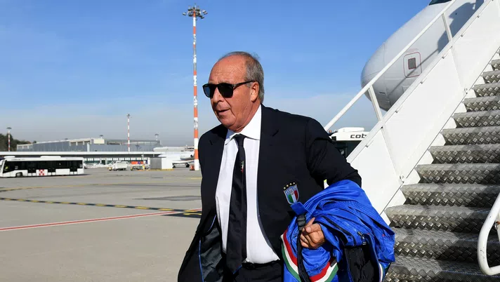 MILAN, ITALY - NOVEMBER 11:  Head coach Italy Gian Piero Ventura arrives at Malpensa airport on November 11, 2017 in Milan, Italy.  (Photo by Claudio Villa/Getty Images)
