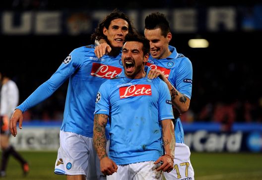 hamsik, lavezzi, cavani (Photo by Mike Hewitt/Getty Images) lavezzi