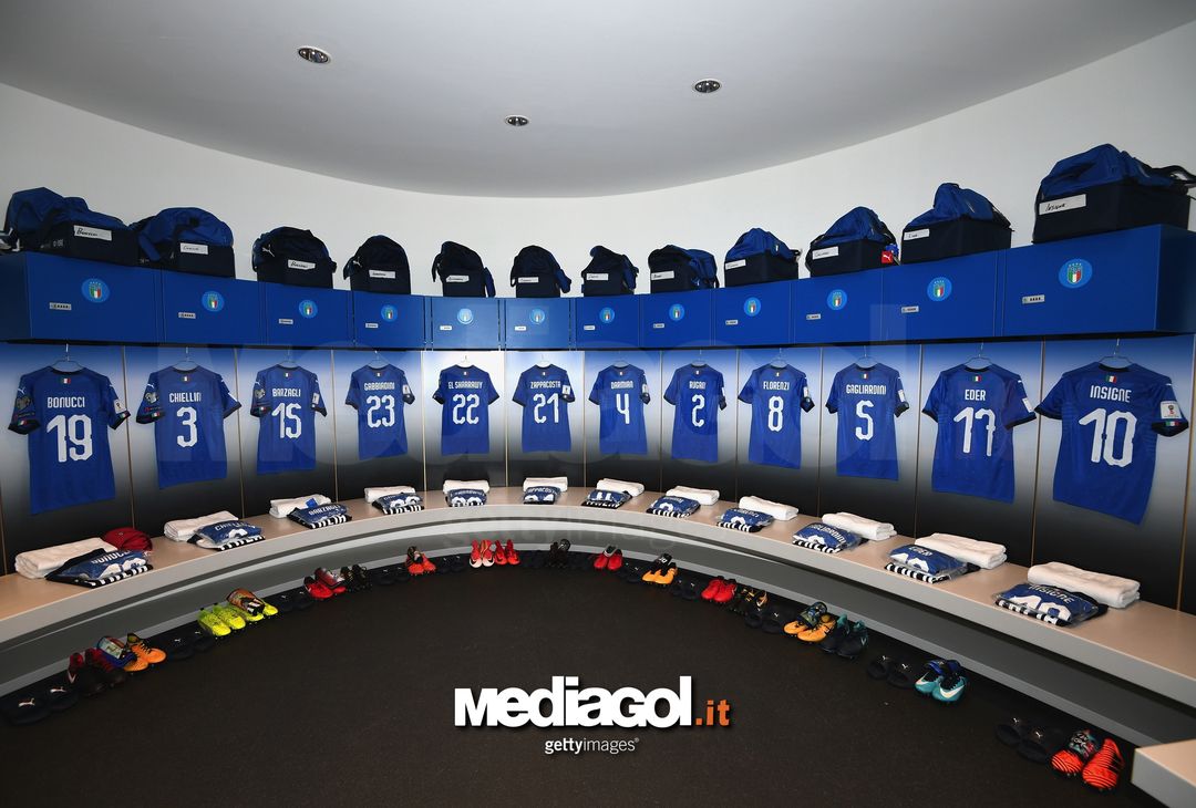  MILAN, ITALY - NOVEMBER 13:  A general view of the Italy dressing room prior the FIFA 2018 World Cup Qualifier Play-Off: Second Leg between Italy and Sweden at San Siro Stadium on November 13, 2017 in Milan, Sweden.  (Photo by Claudio Villa/Getty Images) 