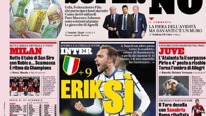 La Gazzetta dello Sport, la prima pagina di oggi, lunedì 19 aprile 2021 La Gazzetta dello Sport, la prima pagina di oggi, lunedì 19 aprile 2021