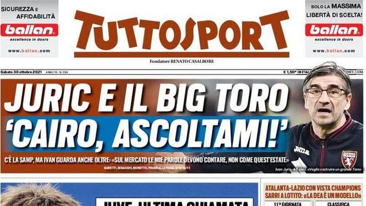 Prima Pagina, Tuttosport: “Obbligati a vincere! Juve, ultima chiamata” - immagine 1