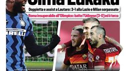 Prima Pagina, Corriere dello Sport: “Cima Lukaku, 3-1 alla Lazio e Milan superato. Roma insuperabile all’Olimpico”
