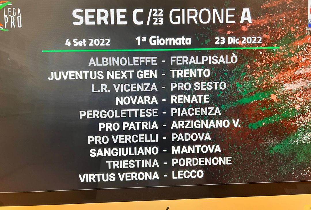 Serie C girone A, 2022/23: il calendario completo- immagine 1