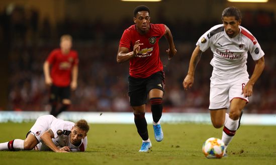  Anthony Martial e Ricardo Rodríguez durante Manchester United-Milan dell'International Champions Cup 2019 (credits: GETTY Images) 