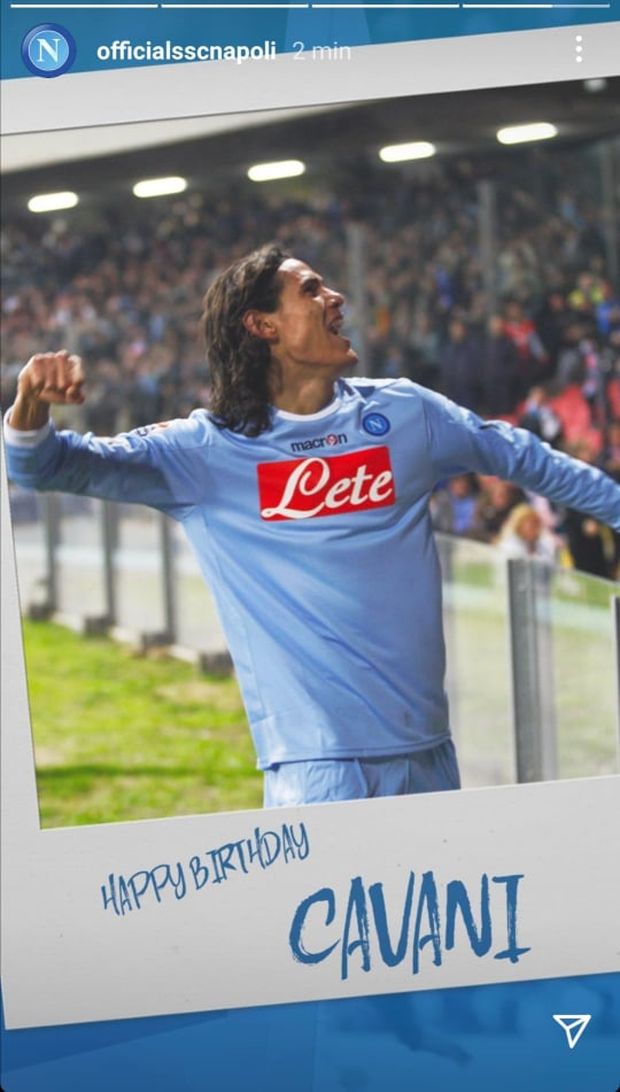 FOTO Il Napoli non dimentica Cavani nel giorno del suo compleanno- immagine 2