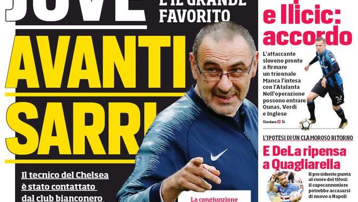 Prima Pagina, Corriere dello Sport: “Juve, avanti Sarri. Mihajlovic è salvo. Firenze trema” 