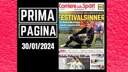 Prima pagina Corriere dello Sport: Sinner al Festival di Sanremo