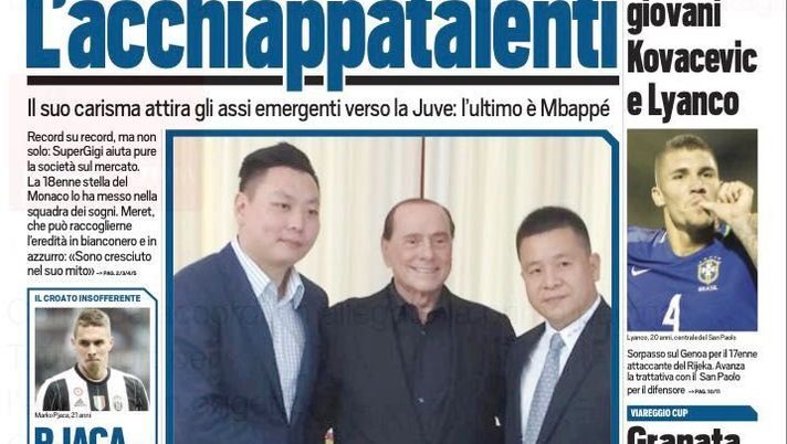 Prima Pagina, Tuttosport: “Buffon l’acchiappatalenti. Reina, ansia Napoli. Niente match contro la Juventus?”  Prima Pagina, Tuttosport: “Buffon l’acchiappatalenti. Reina, ansia Napoli. Niente match contro la Juventus?”