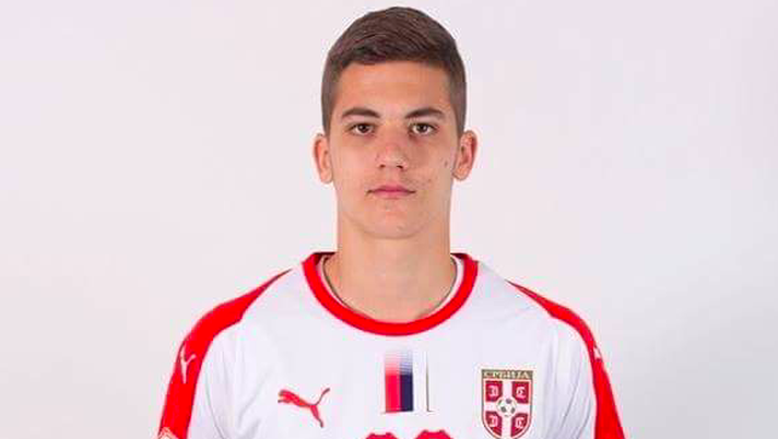 Bogdan Jocic con la maglia della Serbia Under 18 