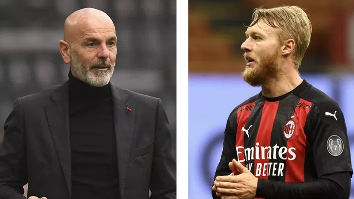 Stefano Pioli (allenatore AC Milan) e Simon Kjaer (difensore AC Milan) | AC Milan News (Getty Images)