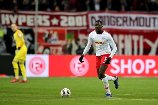 DUESSELDORF, GERMANY - JANUARY 27: Ibrahima Konate of Leipzig runs with the ballnduring the Bundesliga match between Fortuna Duesseldorf and RB Leipzig at Esprit-Arena on January 27, 2019 in Duesseldorf, Germany. (Photo by Christof Koepsel/Bongarts/Getty Images) DUESSELDORF, GERMANY - JANUARY 27: Ibrahima Konate of Leipzig runs with the ballnduring the Bundesliga match between Fortuna Duesseldorf and RB Leipzig at Esprit-Arena on January 27, 2019 in Duesseldorf, Germany. (Photo by Christof Koepsel/Bongarts/Getty Images)