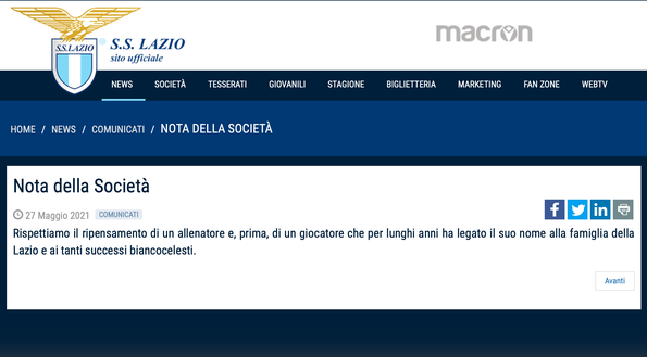 La Lazio ufficializza l’addio di Inzaghi: va all’Inter! Ma nel comunicato non lo nominano- immagine 2