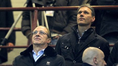 MILAN, ITALY - NOVEMBER 25: Paolo Berlusconi (L) and Marco Van Basten attend the Serie A match between AC Milan and Juventus FC at San Siro Stadium on November 25, 2012 in Milan, Italy. (Photo by Claudio Villa/Getty Images)