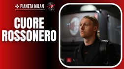 Milan, Kjaer scatenato in panchina: va a ritmo di un coro anti-Inter | Video