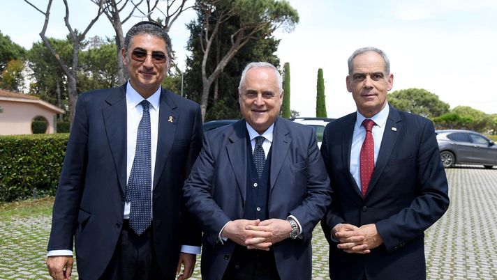 Il Presidente Lotito con capo comunità ebraica Roma ed ambasciatore