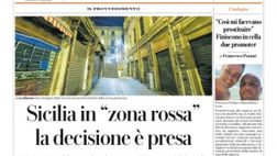 Prima Pagina, Repubblica Palermo: “Sicilia in zona rossa, la decisione è presa”