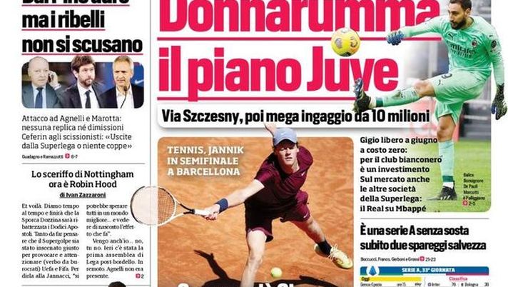 Prima Pagina, Corriere dello Sport: “Donnarumma, il piano Juve. Volata Champions, il Napoli fa paura&#8221; 