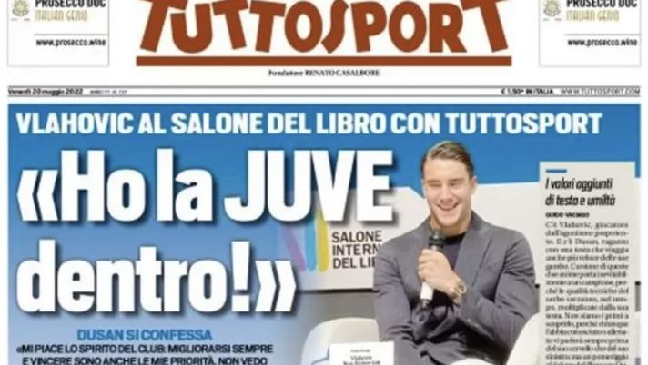 Prima Pagina, Tuttosport: “Ho la Juve dentro. Inter calda su Mkhitaryan“  Prima Pagina, Tuttosport: “Ho la Juve dentro. Inter calda su Mkhitaryan“ - immagine 1