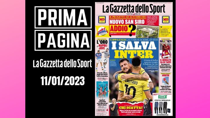 Prima pagina Gazzetta dello Sport: 'I salva Inter'